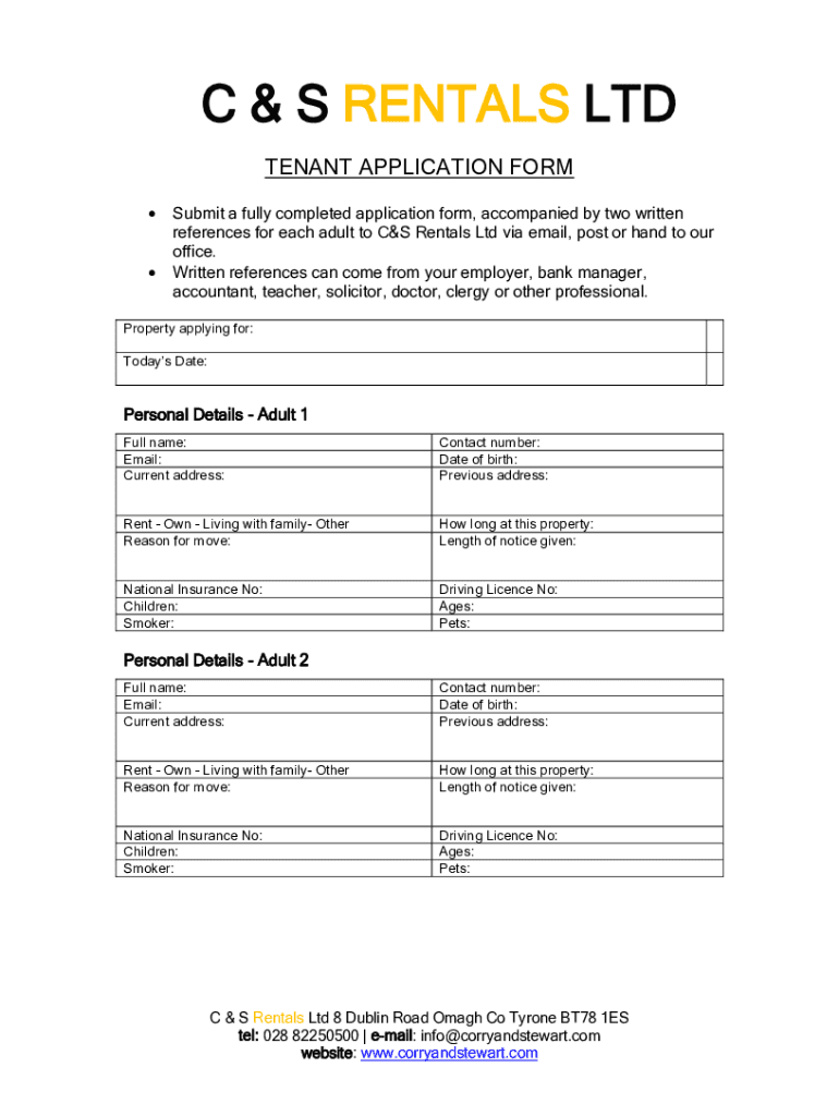 Fillable Online Rental Application Form Free Rental ApplicationZillow