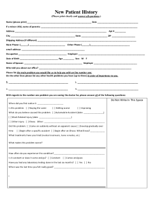 Fillable Online New Patient Entrance History 12-16 Fax Email Print ...