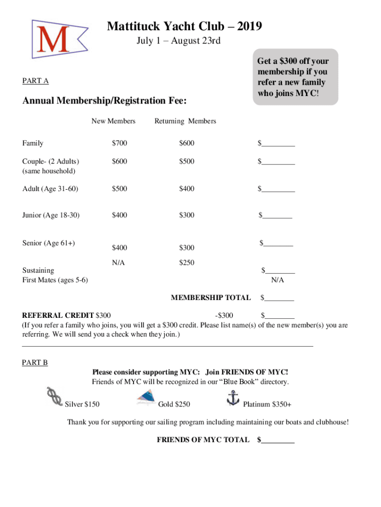 Fillable Online How Much Do Yacht Club Memberships Cost? 5 Examples