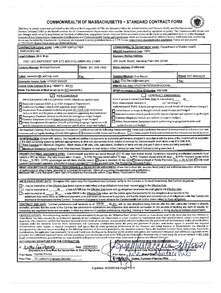 Fillable Online Open PDF file, 433.12 KB, for LabCorp base contract Fax