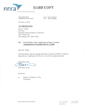 Jarkas, Rani T.. FINRA's Brief in Opposition to Application for Review