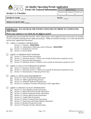Fillable Online Air Quality Operating Permit Application Form 1.0 ...