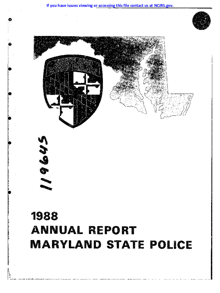 Fillable Online 1988 ANNUAL REPORT MARYLAND STATE POLICE Fax Email