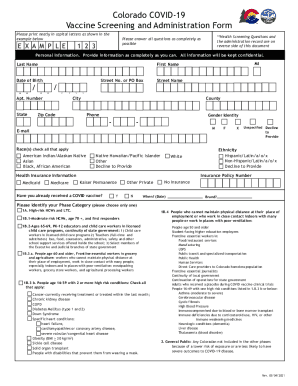 colorado covid 19 vaccine screening and administration form