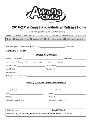 DMGC - Awana Club Form