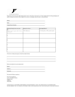 Return Form