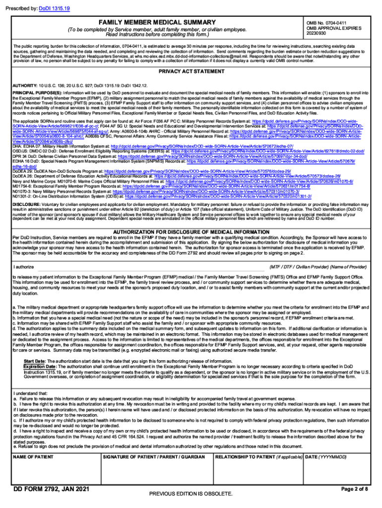 2021 2025 Form DD 2792 Fill Online Printable Fillable Blank PdfFiller