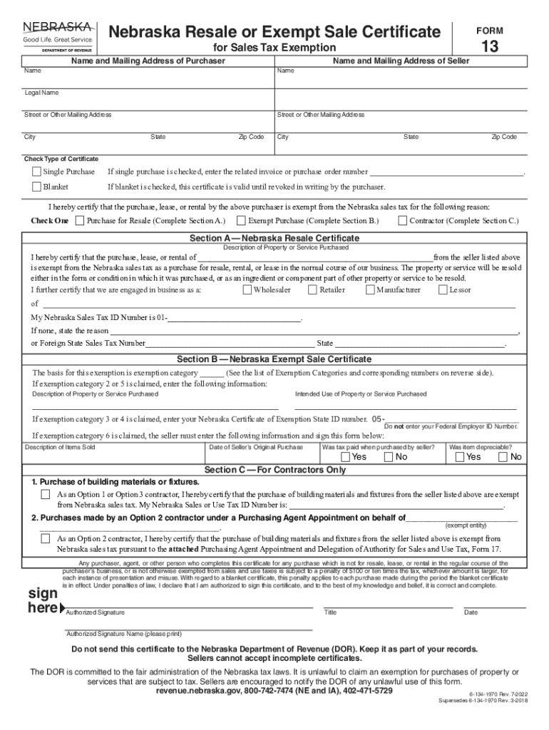 nebraska form 13 Preview on Page 1