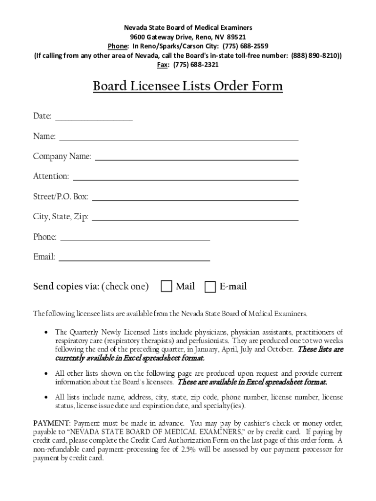 Nevada State Medical Board Complaints Fill Online, Printable