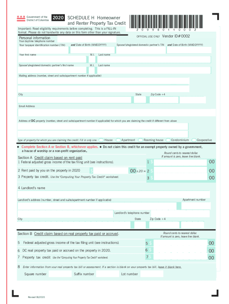 District of Columbia Schedule L (Lower Income Long-Term ... Preview on Page 1