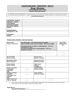 TO CONFIRM YOUR RESERVATION, It is required to fill in all the fields IN CAPITAL LETTERS and send this document to: