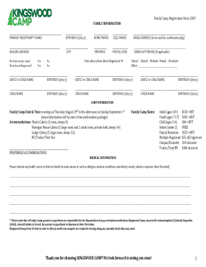 Summer Camp Registration Form Pdf | pdfFiller