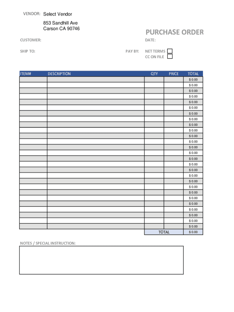 Fillable Online PURCHASE FORM.xlsx Fax Email Print pdfFiller
