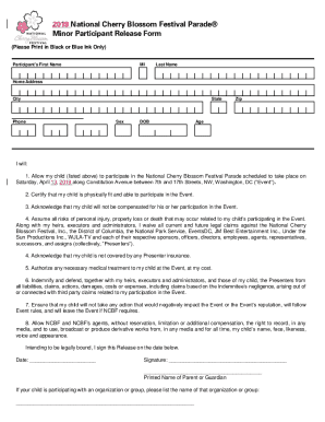 Fillable Online Minor Participant Release Form Fax Email Print - pdfFiller