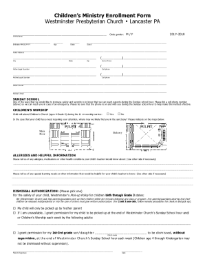 TEEN REGISTRATION FORM - Westminster Presbyterian ...