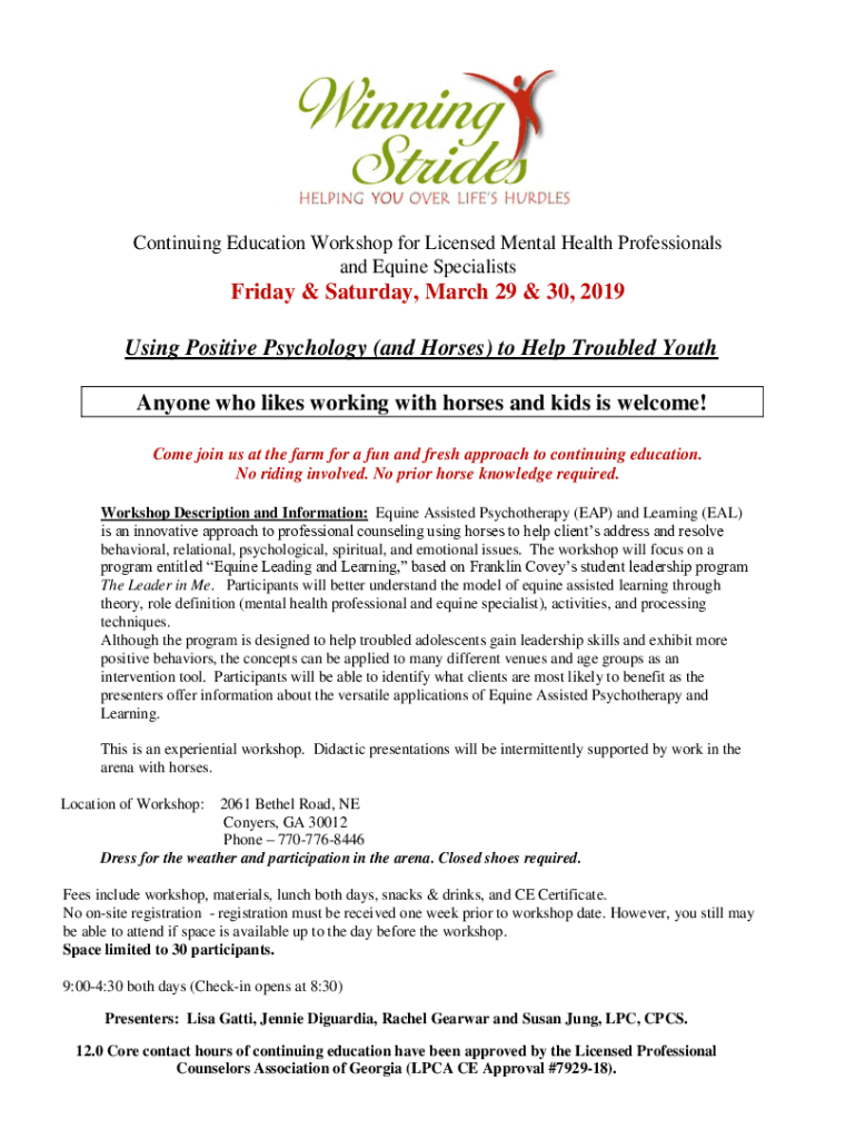 Fillable Online Equine Specialist PATH IntlEquine Assisted Mental Fillable Online Equine Specialist PATH IntlEquine Assisted Mental