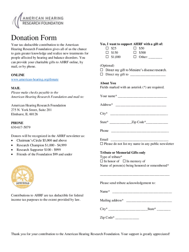 Fillable Online Donate your Hearing Aids Tax Deduction TipHearing