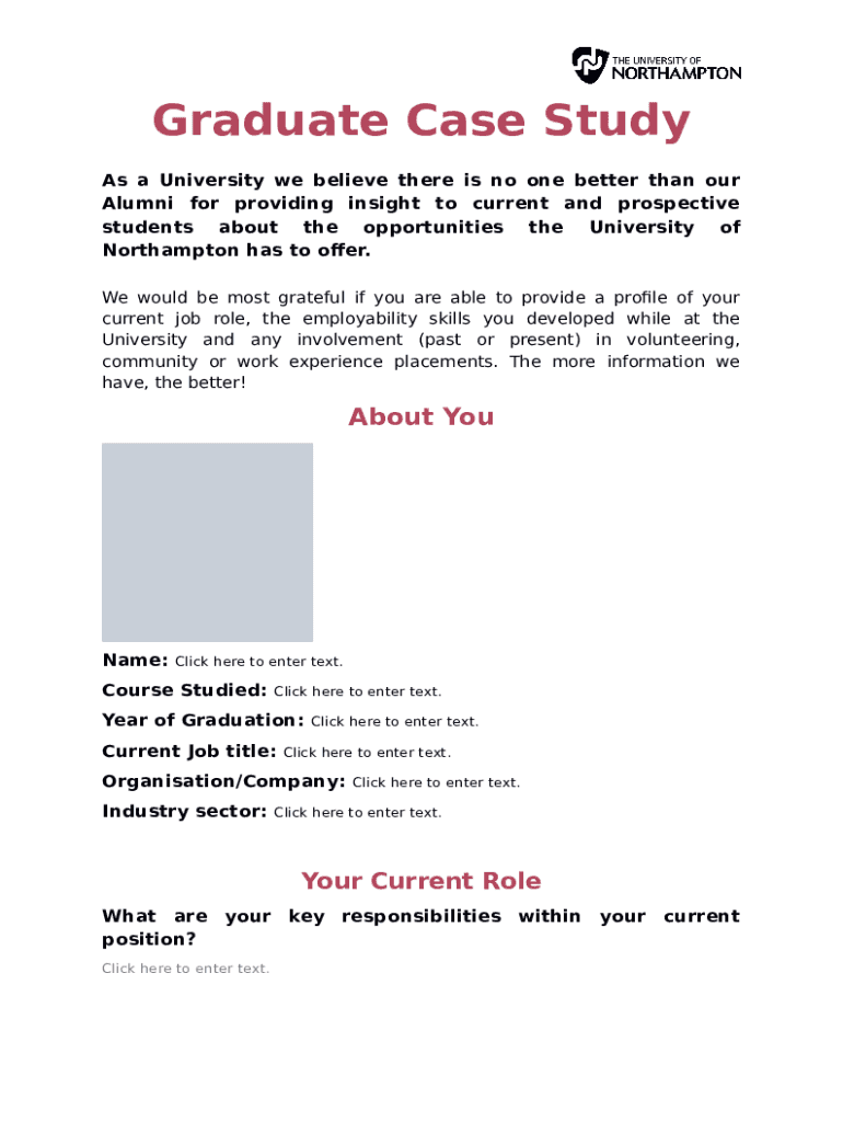 Graduate Case Study Doc Template pdfFiller