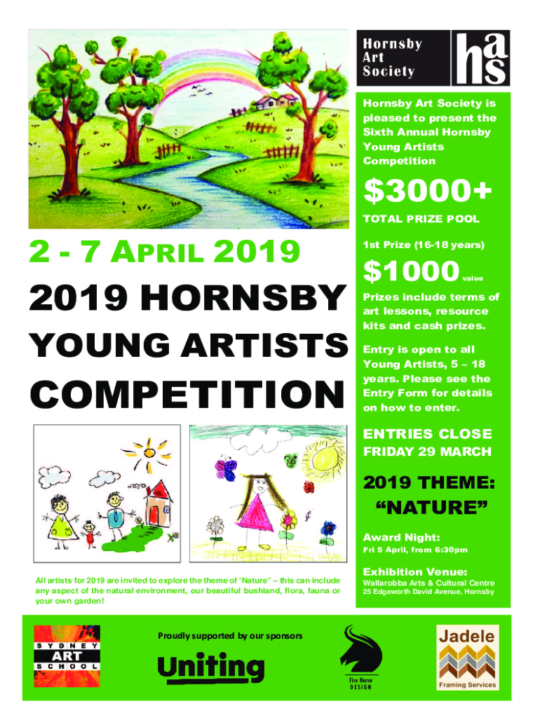 Fillable Online Hornsby 2019 Young Artists Competition Information