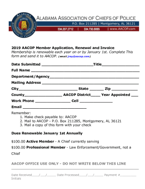 21COP Member Application, Renewal and Invoice AA ... - aacop.com
