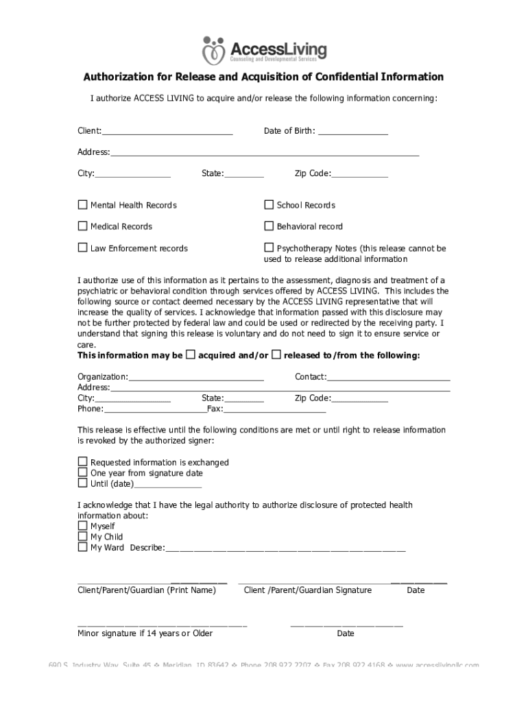 Fillable Online Blank Release of Information Form 2018 - Copy.doc Fax ...