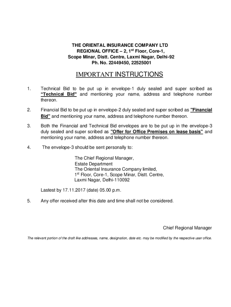 Fillable Online orientalinsurance org THE ORIENTAL INSURANCE COMPANY