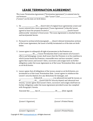 Fillable Online Lease Termination Letter (Free Template)Zillow Rental ...