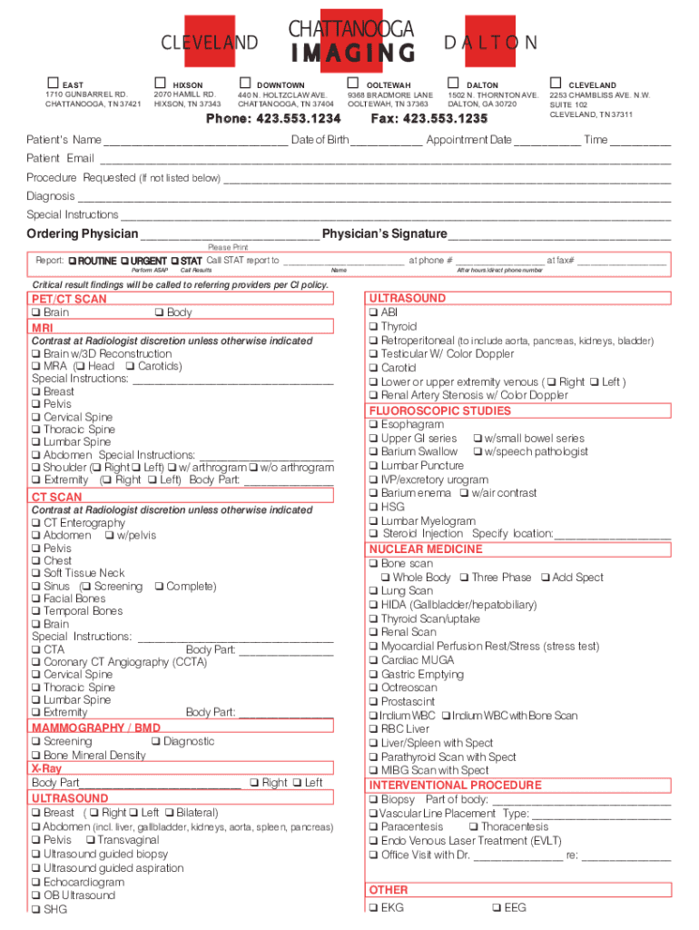 Chattanooga Imaging East 1710 Gunbarrel Rd Chattanooga, TN Preview on Page 1
