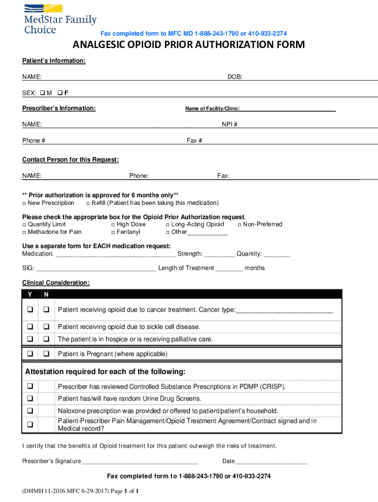 Fillable Online MedStar Family Choice DC Healthy Families and DC