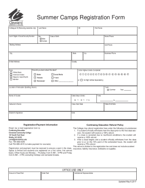 Fillable Online Free Summer Camp Registration Template - Cognito Forms ...