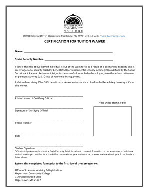 Fillable Online Tuition Waiver Form.docx Fax Email Print - pdfFiller