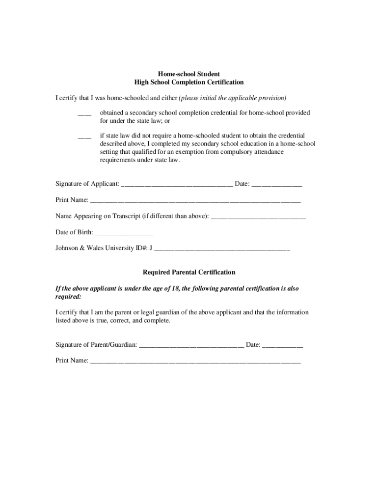 Fillable Online How to Get Your Child a Certificate of Homeschool ...