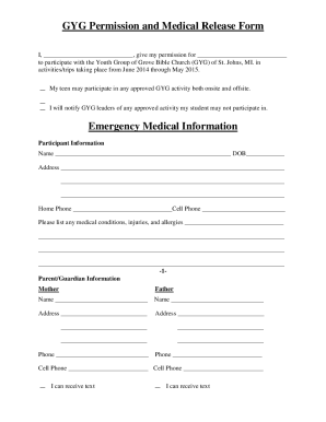 Fillable Online Permission and Medical Release Form - Church of Jesus ...
