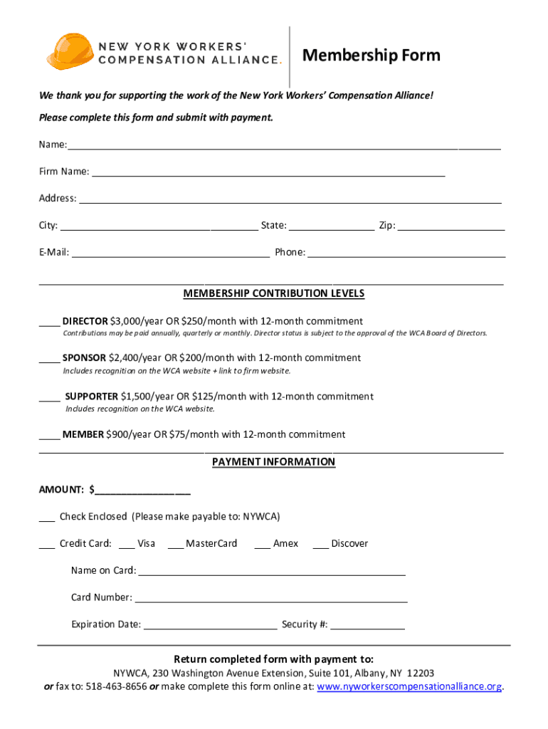 Fillable Online We thank you for supporting the work of the New York