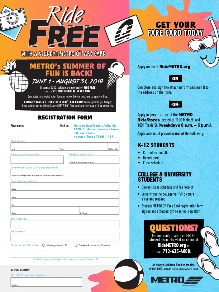Fillable Online METRO Q Card Online Form Ride, METRO Fax Email Print pdfFiller