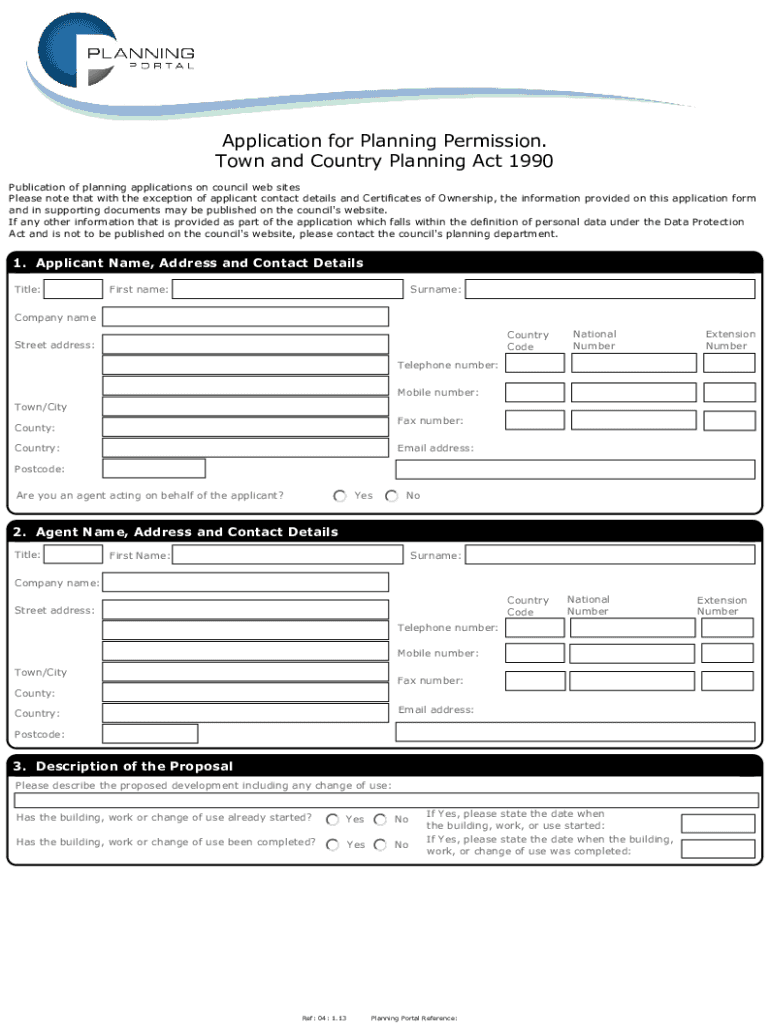 Fillable Online www3 northamptonshire gov Town and Country Planning Act