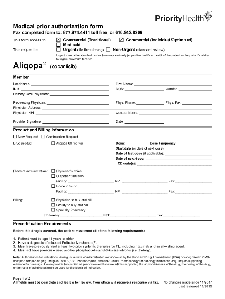 Fillable Online Entyvio Prior Authorization Form Priority Health