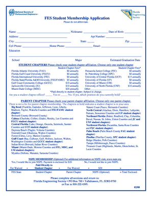 FES Student Membership Application