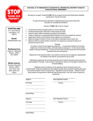 South Carolina Property Tax Elimination Petition