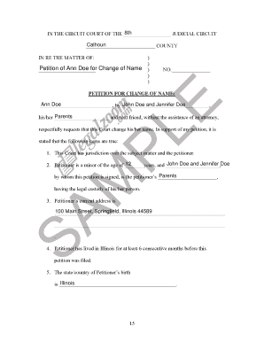 Petition for Change of Name