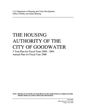 HUD 50075 5-Year Plan Template