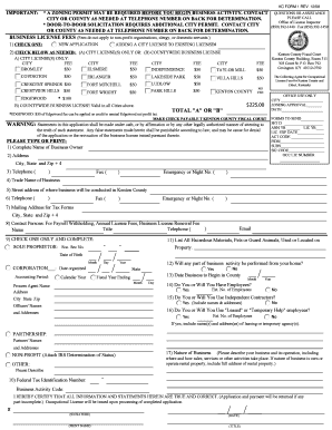 Kentucky Occupational License Application