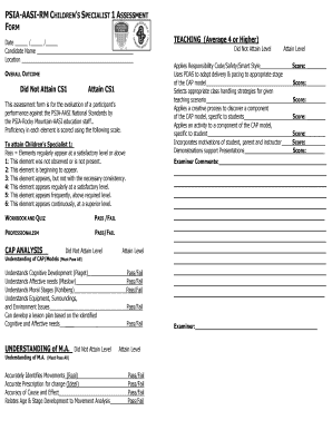 Professional bio templates - standards for psia childrens trainer form