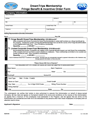 DreamTrips Membership Order Form