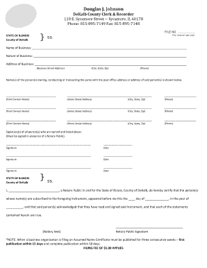 Illinois Assumed Name Certificate