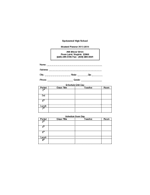 Spotswood High School Student Planner 2013-2014