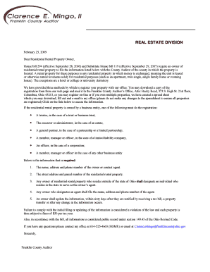 Ohio Residential Rental Property Registration Form