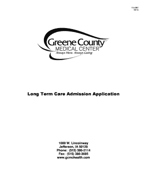 Long Term Care Admission Application