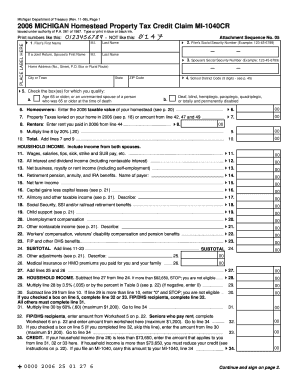 Michigan Homestead Property Tax Credit Claim