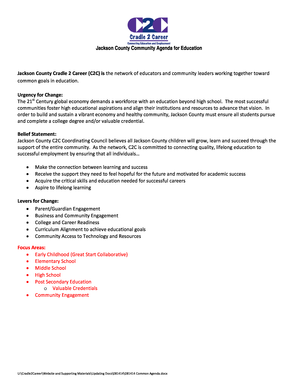 Jackson County Community Agenda for Education